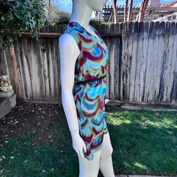 Ann Taylor LOFT Sheath Dress V-Neck Multicolor Pockets Women's Petites Size 00P - Picture 5 of 9